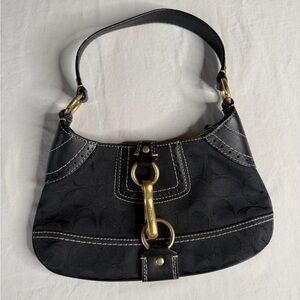 Vintage Coach Signature Canvas Leather Jackie Mini